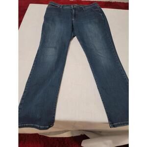 Chaps Jeans Womens Sz 18W Blue Denim Daniella Curvy Fit Stretch Straight 37x30.5